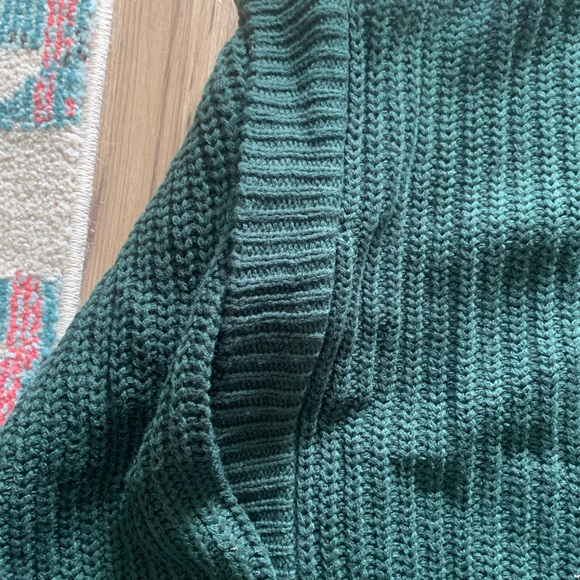 Design lab oversized sweater - poncho fits XL-3X - forest green - cotton blend - Picture 6 of 10
